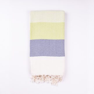 Alinda Green Herringbone Peshtemal Throw - Small Cotton Blanket